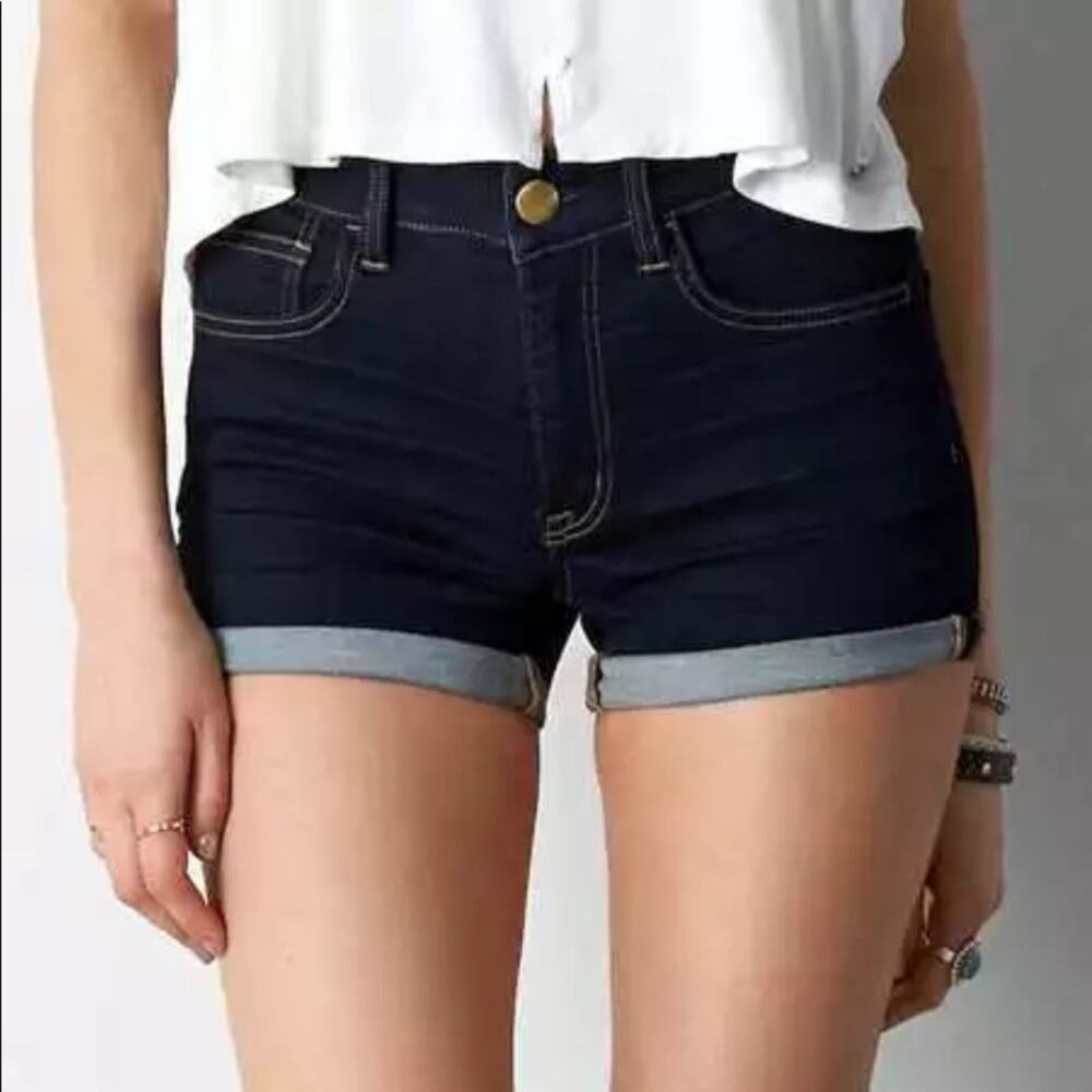 American Eagle Hi-Rise Shortie Dark Denim Shorts
